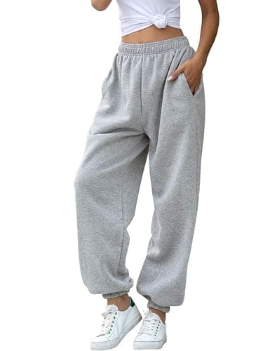 HeSaYep Women's High Waisted Sweatpants Workout Active Joggers Pants Baggy Lounge Bottoms - Image 1