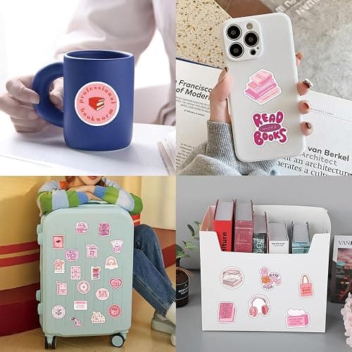 120Pcs Pink Book Stickers, Booktok Reading for Kindle Stickers, Aesthetic Kindle, Book Gifts foiTeens and Adults Women, Girls thumbnail 7