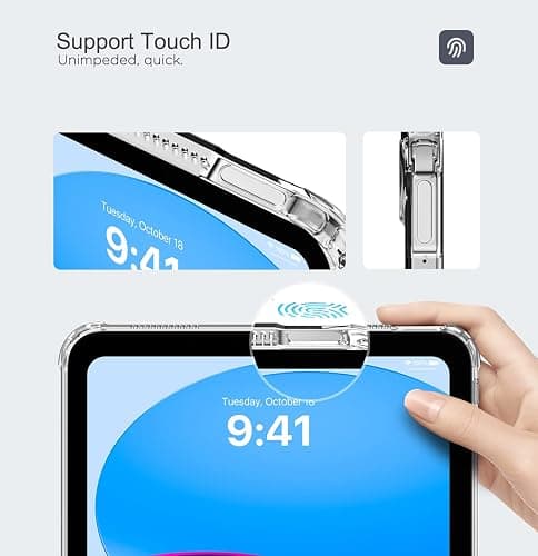 MoKo Clear Case for iPad (A16) 11th Generation 2025 11-inch/10th Generation 2022 10.9 inch, Lightweight Soft TPU, Anti-Scratch Ultra Slim Protective Tablet Cover, Shockproof Impact Resistant, Clear thumbnail 4
