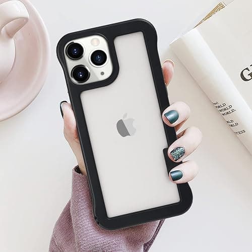 LUVI Compatible with iPhone 14 Pro Max Bumper Frame Case Frameless Cooling Heat Dissipation No Backplate Protection Fashion Shockproof Cover for Girls Women Man Black thumbnail 3