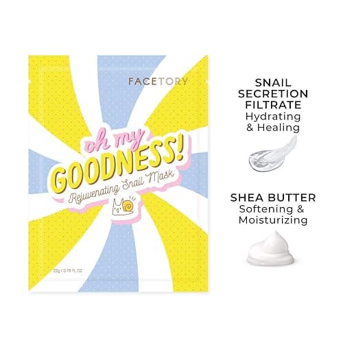 FACETORY Favorite 5 Korean Face Mask Variety Pack, Glass Skin Glow, 10 Pack | Sheet Mask Set for All Skin Types, Anti-Aging, Natural & Gentle, Soothing & Firming, Spa Day Gift for Women, K Beauty thumbnail 6