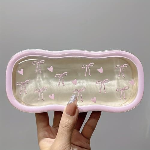 Glasses Case Hard Shell, Clear Eyeglass Case, Cute Holder for Sunglasses and Reading Glasses thumbnail 4