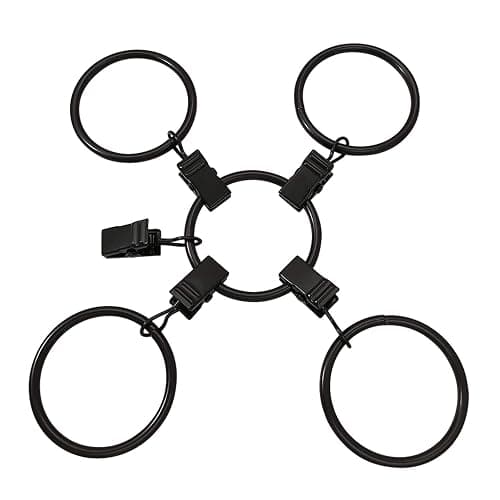 AMZSEVEN 40 Pack Metal Curtain Rings with Clips, Drapery Clips Hooks, Decorative Curtain Rod Clips 1.5 in Interior Diameter, Vintage Black thumbnail 7
