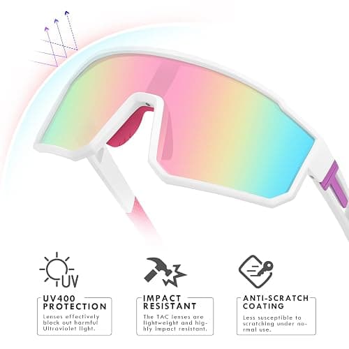 MVPTGRS Youth Baseball Sunglasses for Boys Girls Age 8-14 TR90 Frame Kids Sport Sunglasses for Softball Cycling Baseball Golf thumbnail 3