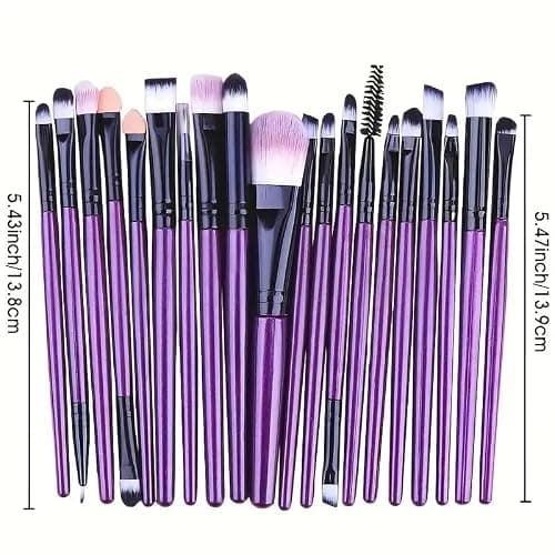 20-Piece Makeup Brush Set | Face & Eye Cosmetics Brushes for Blending, Contouring, Eyebrow, Lip, and More | Soft Synthetic Fiber Beauty Tools thumbnail 4
