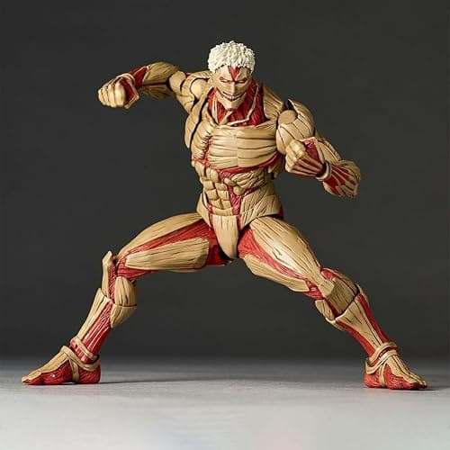 LUNK Reiner Braun Action Figure Movable Joints Anime Figures Statue with Interchangeable Accessories Fighting Titan Form Eren Jaeger Figurine Collectible 6.7IN thumbnail 4
