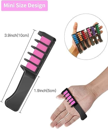 New Hair Chalk Comb Temporary Hair Color Dye for Girls Kids, Washable Hair Chalk for Girls Age 4 5 6 7 8 9 10-12 Birthday Christmas New Year Cosplay Hair DIY Party thumbnail 7