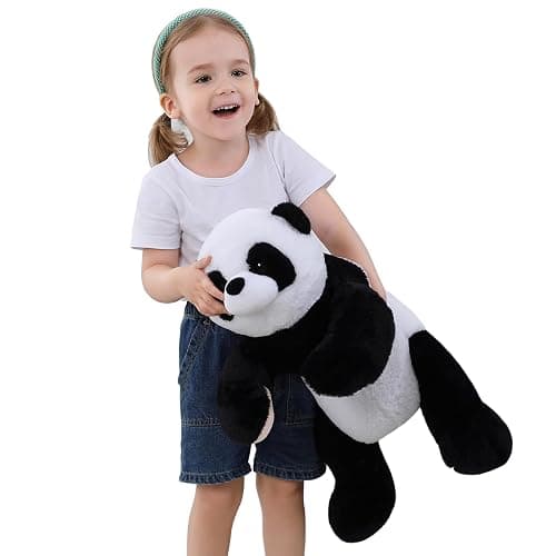 JellyMallow 5 lbs 24" Weighted Stuffed Animals Panda Plushie Pillow | Cute Panda Weighted Plush Pillow Giant Bear Stuffed Animal for Kids Adults thumbnail 4