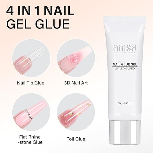 AILLSA Solid Gel Nail Glue for Nail Tips Super Strong Gel Glues Professional Fake Acrylic Soft Nails Glue U V Lamp Curing Needed - Long Lasting 15g / 0.5fl.oz thumbnail 4