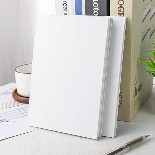 Koogel 2PCS Blank Hardbound Sketch Notebooks, White Drawing Notebooks 5.7" x 8.2" Hardcover Sketchbooks Blank Thick Smooth Notebook for Kids to Write Stories 50 Sheets 100gsm Inner Paper thumbnail 6