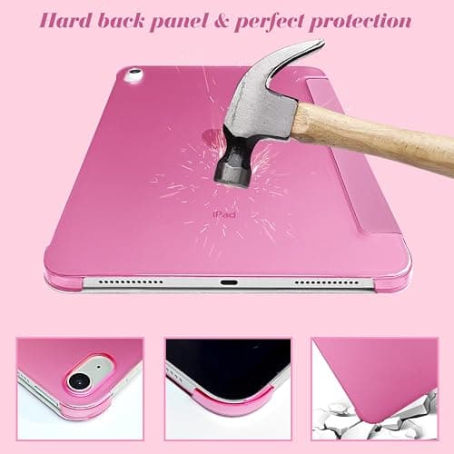 Leuhiove Bling Case for iPad (A16) 11th Generation 11 Inch 2025, iPad 10th Generation 10.9 inch 2022,Sparkle Glitter Rhinestone Stand Protective Cover，Hard Back Support Touch ID Shell Cover (Pink) thumbnail 4