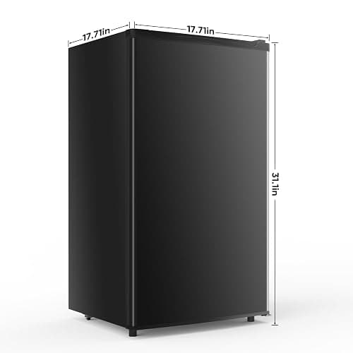 NEWBULIG Mini Fridge with Freezer 3.2 Cu.Ft Small Refrigerator for Office, Dorm, Small Fridge with Adjustable Thermostat, Energy Saving, Singel Door, Black thumbnail 2