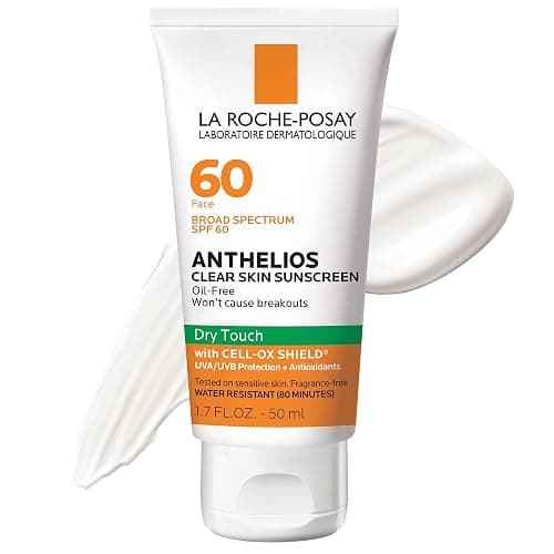 La Roche-Posay Anthelios Clear Skin Sunscreen Dry Touch SPF 60, Oil Free Sunscreen For Face, Oil Absorbing, Broad Spectrum SPF + Antioxidants, Non-Greasy, Oxybenzone Free, Travel Size - Image 1
