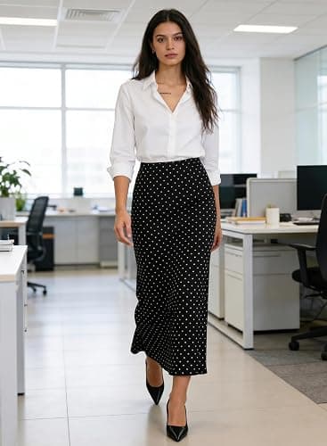 BLENCOT Womens Long Mesh Skirts Elastic High Waisted Printed A-Line Flowy Maxi Skirt for Beach Vacation thumbnail 3