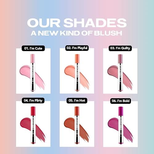 Sacheu Cheek STAY-N Liquid Blush for Cheeks — High Pigment, Buildable, Lightweight Cream Blush for Dewy & Radiant Flushed Cheeks — Long-lasting & Cruelty Free (I'm Cute) thumbnail 9