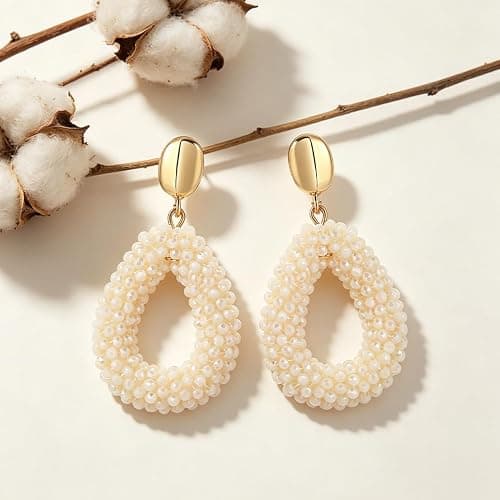 Boho Ohrringe Hängend für Damen,Vintage Ohrringe,Ohrringe Boho Style,Tropfenförmige Modischer Schmuck thumbnail 3