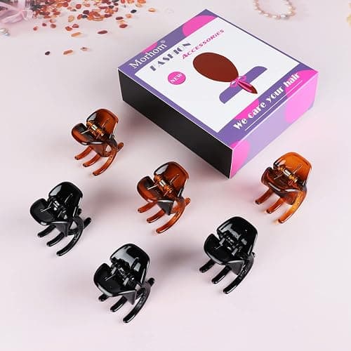 6 Pieces Hair Claw Clips, Morhom 1.3 Inch Jaw Clips for Thick or Medium Hair thumbnail 6