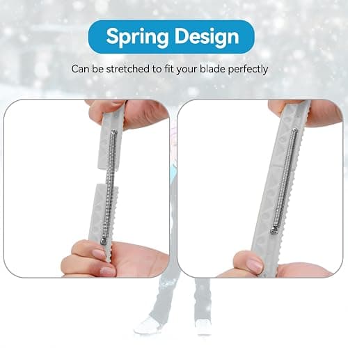 Cyrank 1 Paar Sport Hockey Blade Guards, Eishockey Skate Blade Guards Kunststoffabdeckung mit Spring Ice Skating Protector für Kinder Erwachsene Eiskunstlaufschuhe thumbnail 5