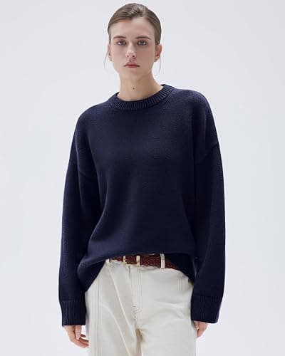 SUUKSESS Women Cashmere Oversized Long Sleeve Pullover Sweater Crew Neck Jumpers thumbnail 6