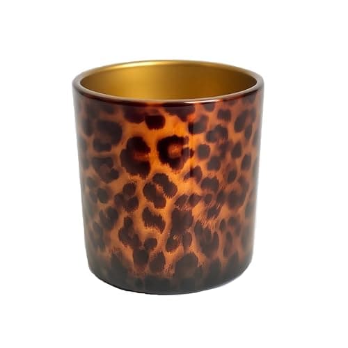 cachiv Votive Candle Holder Leopard Print Glass Tea Lights Candle Holder for Floating Candles Wedding Table Centerpiece Holiday Home Decor - Image 1