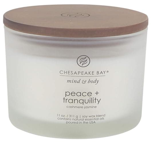 Chesapeake Bay Candle Scented Candle Peace + Tranquility (cashmere jasmine) 3-Wick Coffee Table Jar - Image 1
