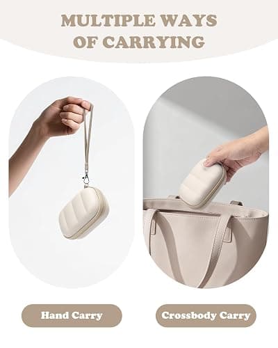 YINKECASE Digital Camera Case Compatible with CAMKORY DC403/ KODAK PIXPRO FZ55/ FZ45/ STUOGYUM DC402-AF, Small Hard Shell Bag with SD Card Storage for Travel (Beige thumbnail 7