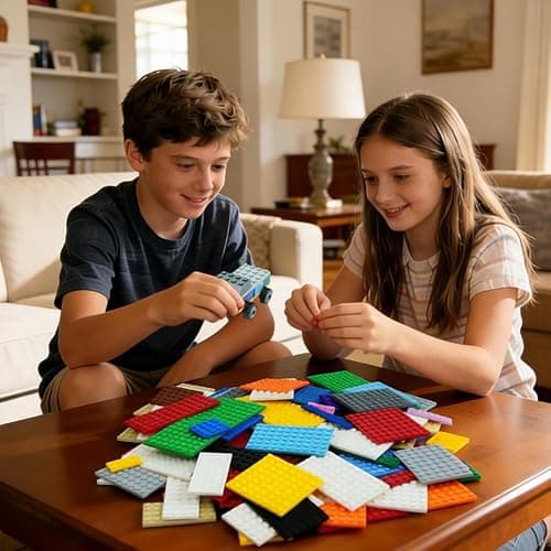 MALEKO 135 Pieces Classic Base Plates Multipack, 13 Sizes Small Baseplates for Building Bricks, Flat Boards Compatible with Major Brands Blocks, Light Grey thumbnail 2