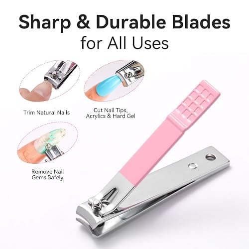 Makartt Pink Cuticle Trimmer Set with 2 Pushers, Nail Clipper & Nipper | Stainless Steel, Manicure Tools Kit for Women, Sharp, Ergonomic & Portable thumbnail 5