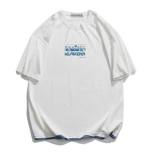 Aelfric Eden Mens 90s Vintage Oversized Shirts Unisex Harajuku T Shirt Print Graphic Tees Casual Summer Streetwear Top thumbnail 3