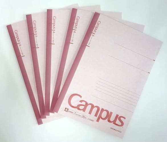 KOKUYO Campus Notebook, A 7mm Ruled, Semi-B5, 30 Sheets, 30 Lines, Pink, Pack of 5, Japan Import (NO-3ANX5) thumbnail 3
