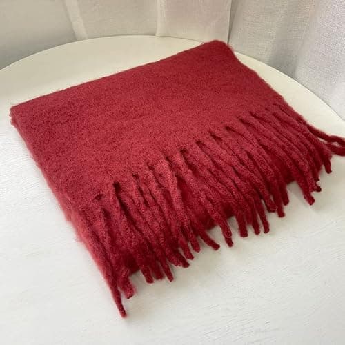 MININAI Women Chunky Scarf, Soft Warm Winter Scarf for Cold Weather, Christmas Blanket Scarves Pashmina Shawl Wrap thumbnail 5