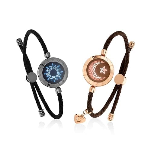 TOTWOO Bracelet Connecté pour romane et moi à distance, Duo Vibrant en Acier Inoxydable Réglable avec Connexion Bluetooth en Tête-à-Tête, Bracelet Amour, Famille, Mère Fille, Ado, Fille - Image 1