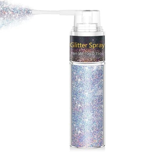 Hair and Body Glitter Spray, Glint-Rainbow Hair Glitter Extra Fine Face Shimmer Powder for Clothes, Festival Loose Sparkle Powder for Rave Clothes Nail Art Easter Halloween Crafts (Glint-Rainbow) - Image 1