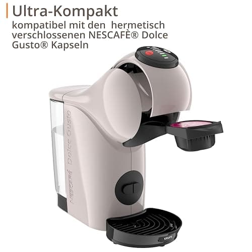 NESCAFÉ DOLCE GUSTO Genio S Kaffeekapselmaschine, abnehmbarer Wassertank 0,8 Liter, heiße und kalte Getränke, 1500 Watt, 15 bar Pumpendruck, Eco-Modus, besonders kompakt, Taupe, KP243AF0 thumbnail 4