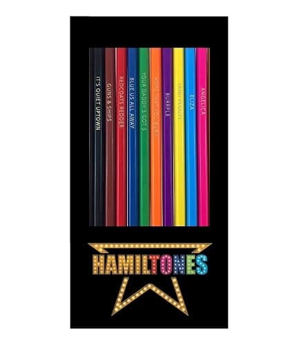 Theatre Nerds Hamiltones Colored Pencils Set - 12 Hamilton Musical Parody Pencils - Image 1