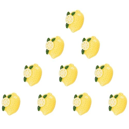 LiQunSweet 20 Pcs Flatback Cabochons Lemon Fruit Yellow Miniature Food Art Supply Decoden Charm DIY Embellishment Phonecase Hair Clip Craft Jewelry Making - Image 1