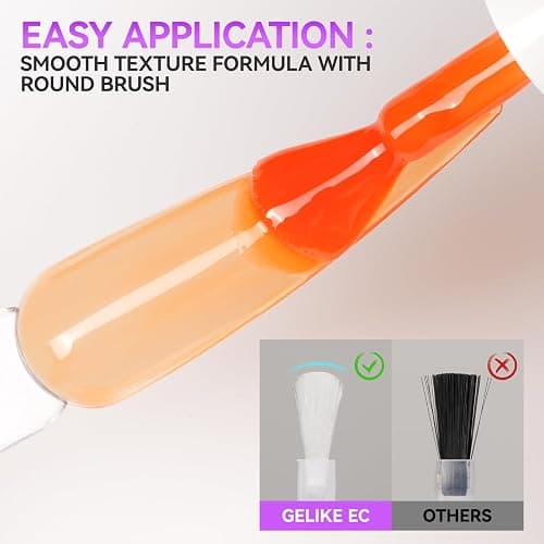 Gelike EC Jelly Color Gel polish: 12 Nail Gel Colors Set with Hema Free Formula One Coat Coverage Easy to Use Brush On Natural or Acrylic Nails Long Lasting for Teens and Young Women Manicure DIY Home thumbnail 6