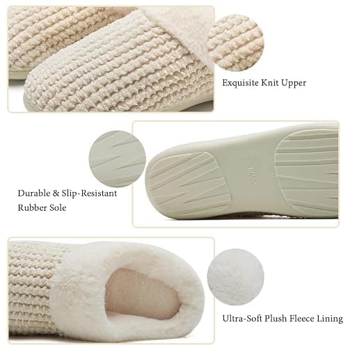WateLves Women's Slippers Comfort Memory Foam House Slippers Plush Lining Bedroom Shoes for Indoor & Outdoor thumbnail 5