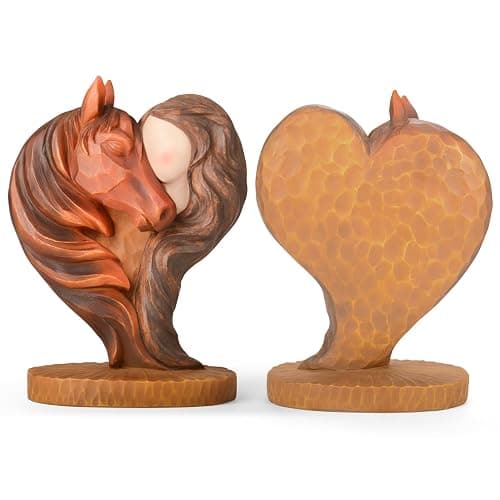 Horse Gifts for Girls Women - Horse Stuff Gifts for Horses Lovers Women Sculpted Hand-Painted Resin Figurine Cowgirl Equestrian Memorial Gift thumbnail 6
