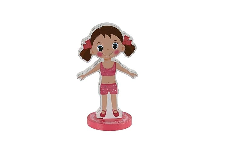 TOYSTER'S Magnetic Wooden Dress-Up Dolls Toy | Pretend Play Set Includes: 1 Wood Doll with 30 Assorted Costume Dress Ideas | Not Your Average Paper Doll | Great Gift Idea for Little Girls 3+ - Girl Dress-Up thumbnail 3