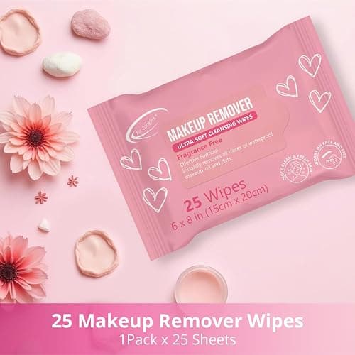 Air Jungles Makeup Remover Wipes 25 Count (Pack of 4), Alcohol-Free & Fragrance-Free, Extra Large Facial Towelettes for Face & Eyes, Removes Waterproof Makeup, Infused with Vitamin E thumbnail 7