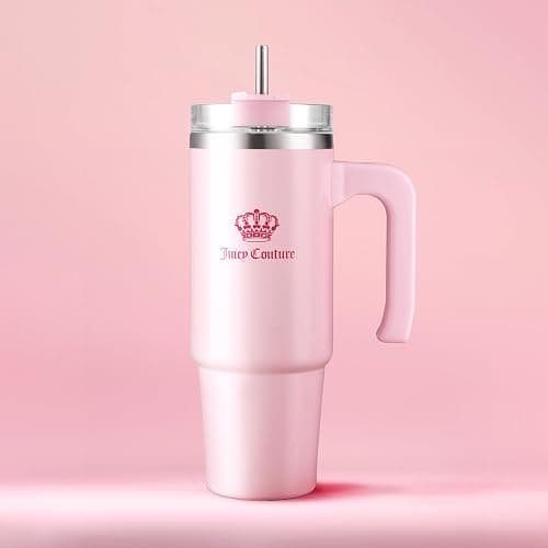 Juicy Couture Travel Style Fashion Water Bottle - Light Pink - 31.5oz thumbnail 6