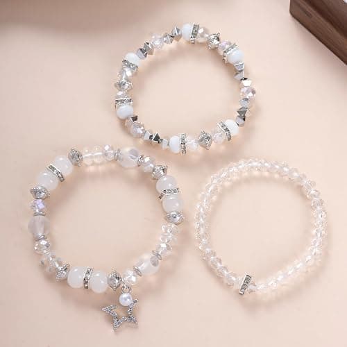 MMIUAEG Vintage Y2K Star Crystals Bracelets Colorful Acrylic Beads Layered Stackable Bracelets Punk Star Charm Y2K Accessory Wristlets Grunge Party Jewelry thumbnail 3