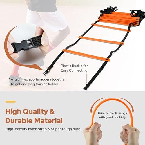GHB Pro Agility Ladder Agility Training Ladder Speed 12 Rung 20ft with Carrying Bag thumbnail 2
