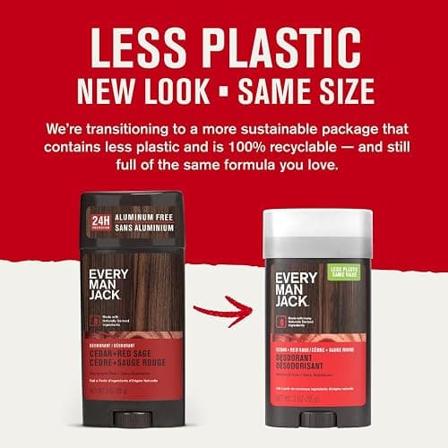 Every Man Jack Cedar + Red Sage Men’s Deodorant - Stay Fresh with Aluminum Free Deodorant For all Skin Types - Odor Crushing, Long Lasting, with Naturally Derived Ingredients - 3oz (2 Pack) thumbnail 2