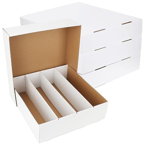 HIMOMO Trading Card Storage Box 3120 Count Collector Cards Box White Sports Card Storage Boxes Card Sorting Tray Cases Cards Collection Trading Cards Box for Soccer Basketball Cards(4 Set) thumbnail 8