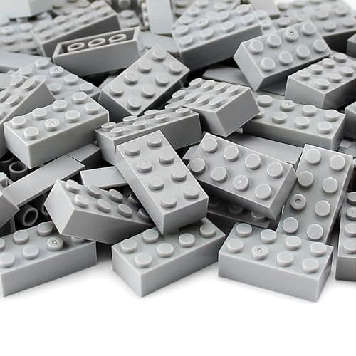 Feleph Basic Parts 320 Pieces 2x4 Light Gray Bricks Building Creative Play Blocks Set Toy Accessories Combine with Major Brick Brands (Gray Light) thumbnail 5