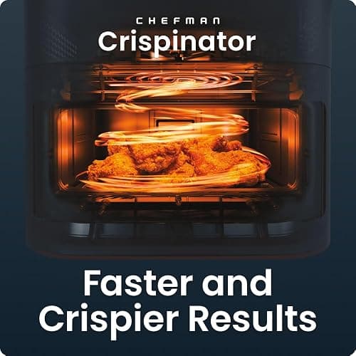 Chefman Crispinator Air Fryer 7-in-1 with 8 Qt Capacity, 450°F Max Temp & TurboFry Pro Technology for Fast, Even Results, Bake, Broil, Dehydrate, Viewing Window, Nonstick Ceramic-Coated Basket thumbnail 4