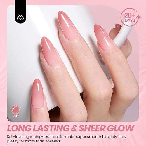 Beetles Nude Gel Nail Polish Set - 6 Colors Nude Pink Brown Neutral Jelly Gel Polish Kit Sheer Translucent Effect Soak Off UV Nail Art Design Drunken Rose Collection Manicure Gift for Women thumbnail 4