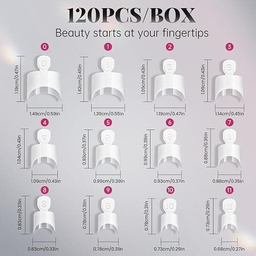 Krofaue French Nail Tips - 120PCS Acrylic White Fake Nails Art Tips 12 Sizes Half Cover False Nails Wrap Edge Square Nails with Case for DIY Nail Extensions thumbnail 5